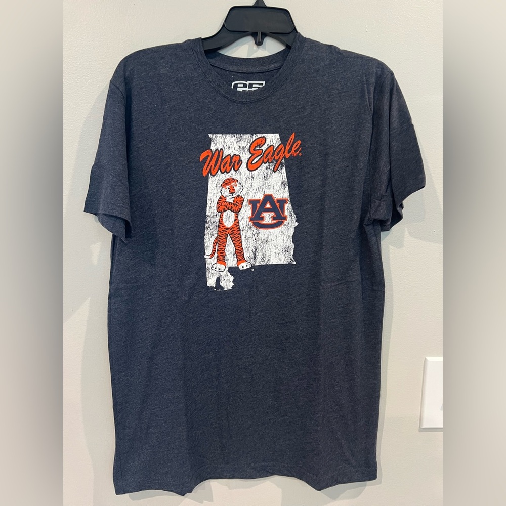 Auburn Navy Short Sleeve Tee with Retro Graphic Design